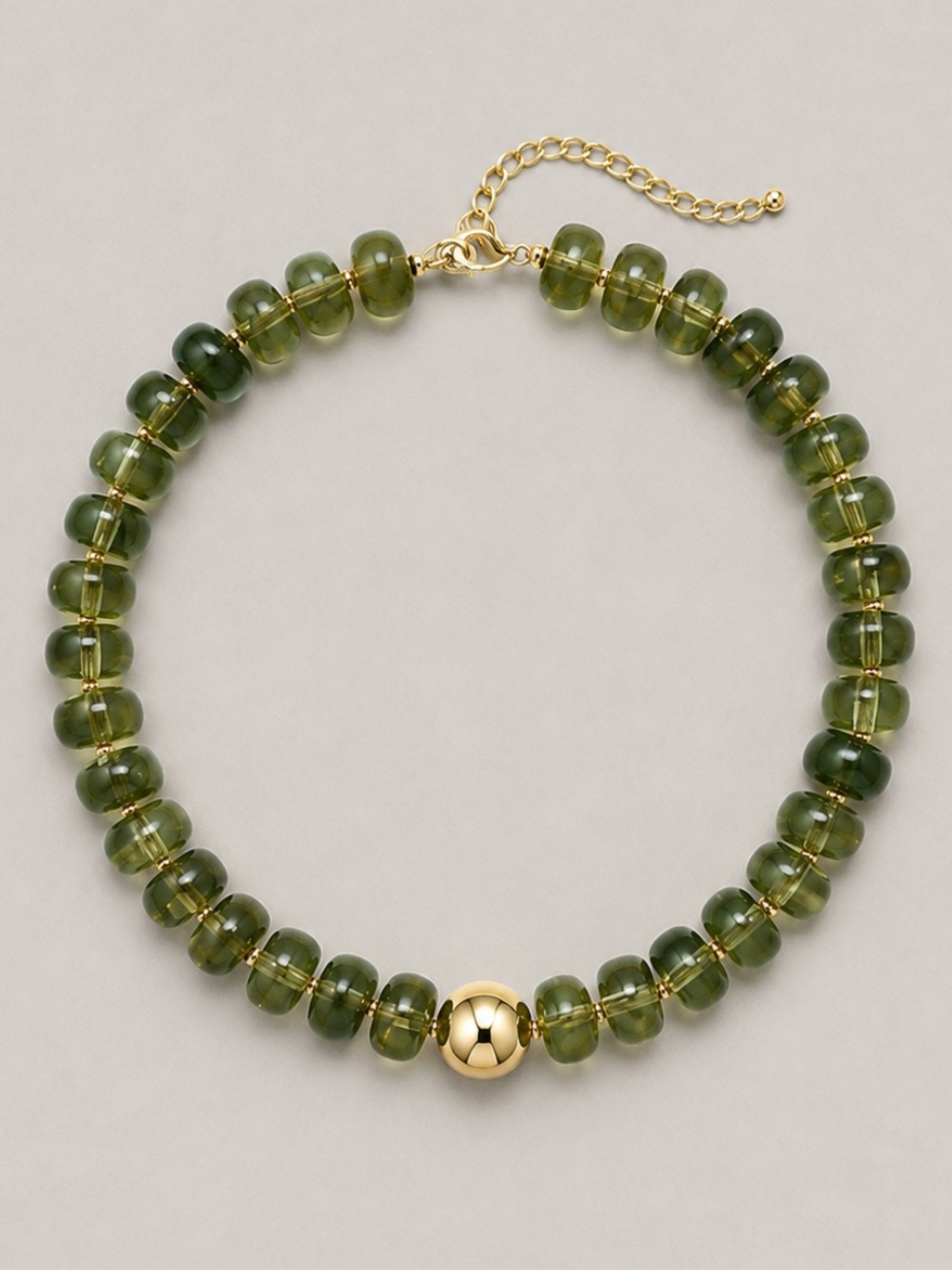 New! Olive Green Beaded Dopamine Necklace NWOT 5047